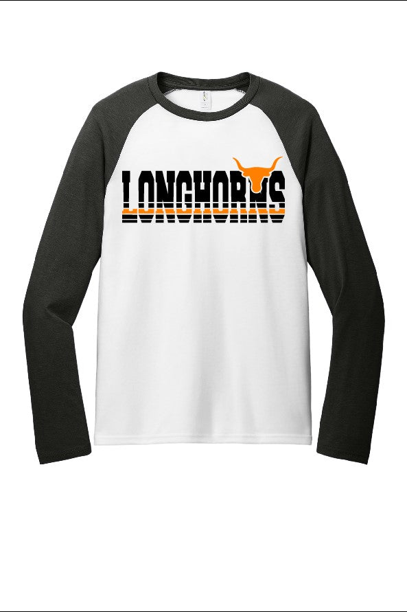 Unisex Longhorn Long Sleeve Raglan 2 Tone