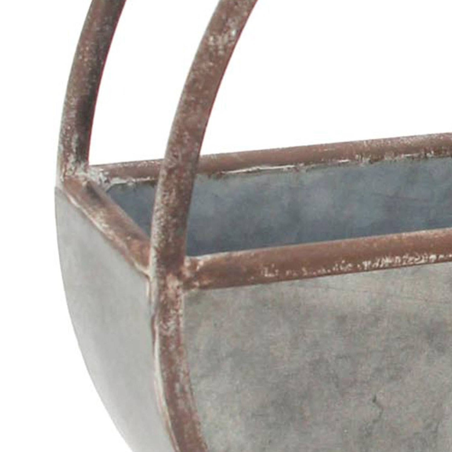 SALE - Rustic Round Farmhouse Galvanized Metal Wall Planter
