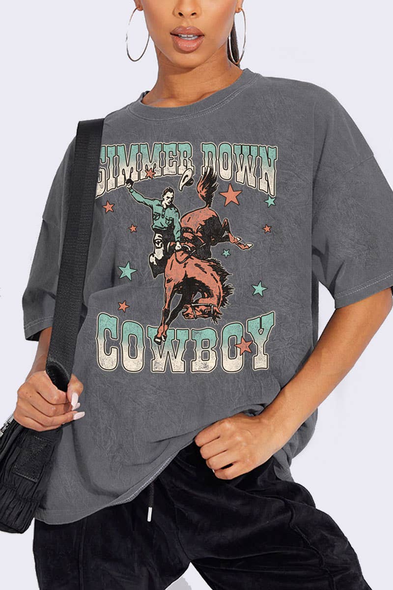 Simmer Down Cowboy Oversized Top