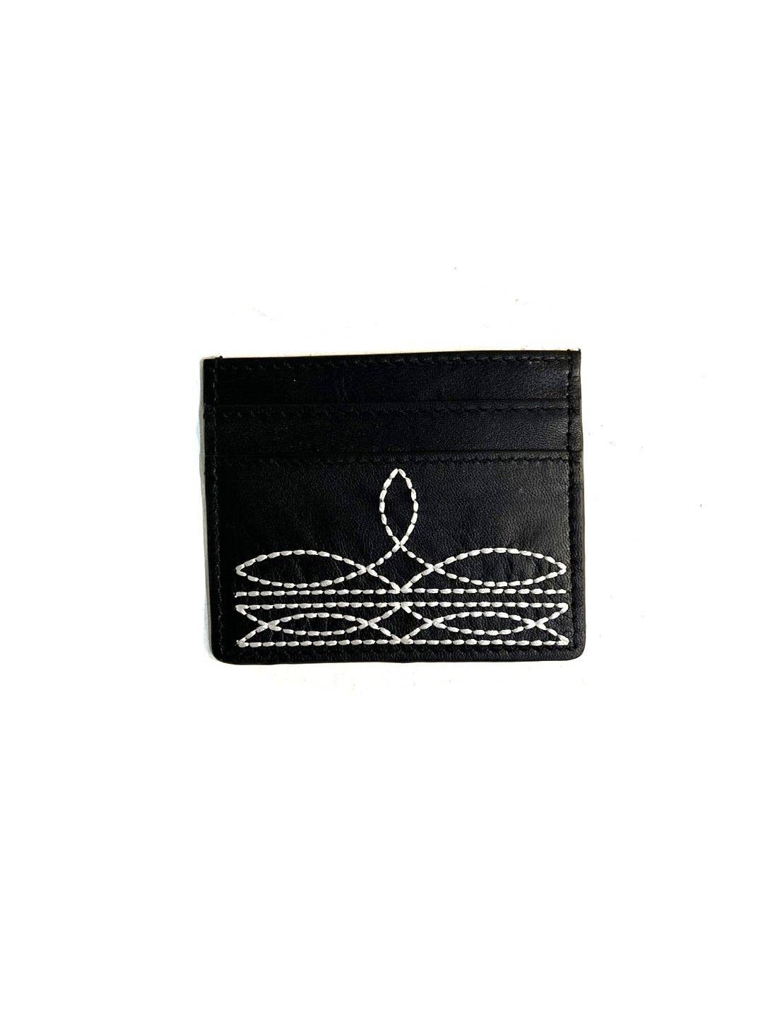 Western Genuine Lether Boot Stitch Card Holder