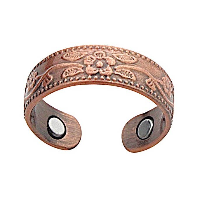 Copper Flower Magnet Ring