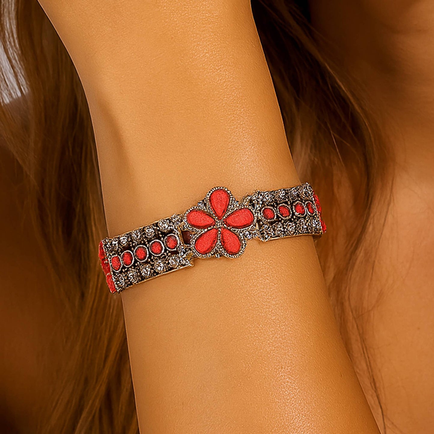 Red Squash Blossom Bracelet