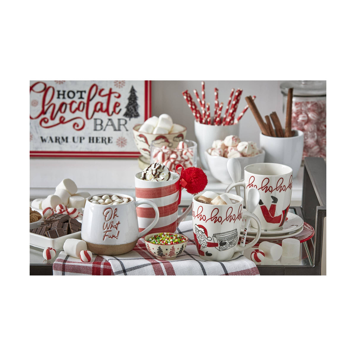 Oh What Fun! Mug Red Stoneware Christmas