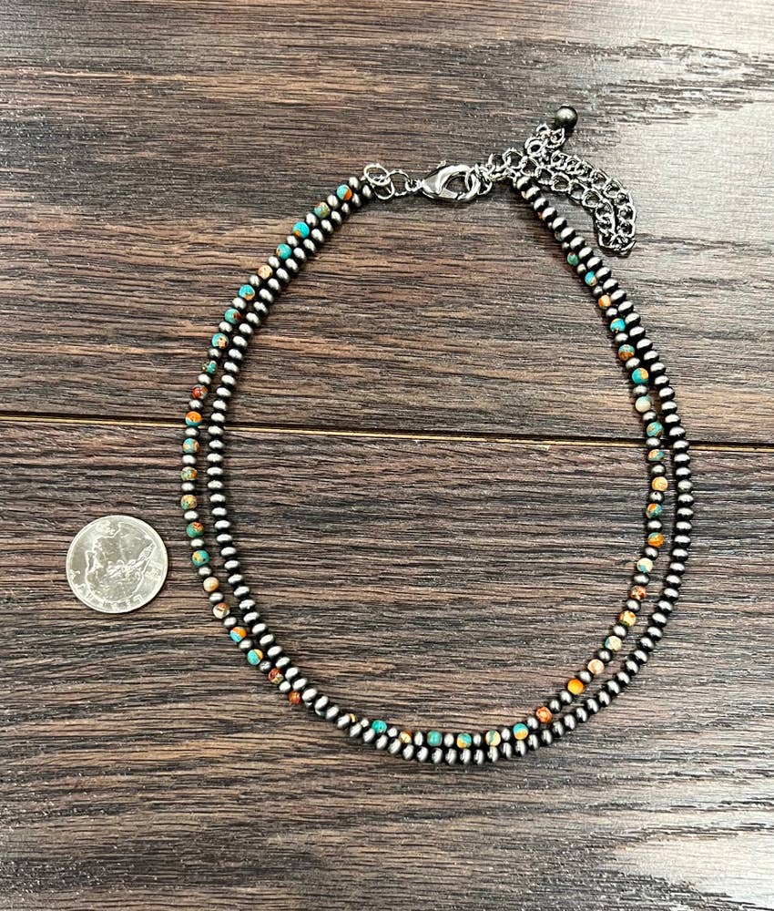 2 Strand Gemstone Strand Necklace