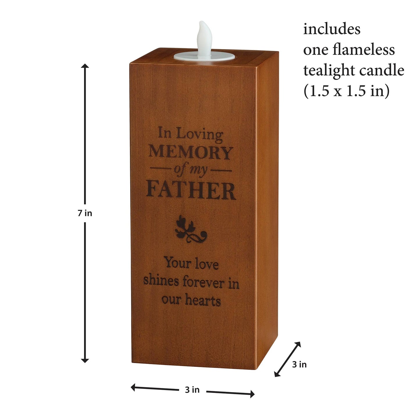 'In Loving Memory of my Father' Memorial Tea Light Holder