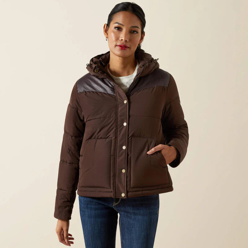 Women's Ariat Frontier Puffer Jacket - Mole Brown