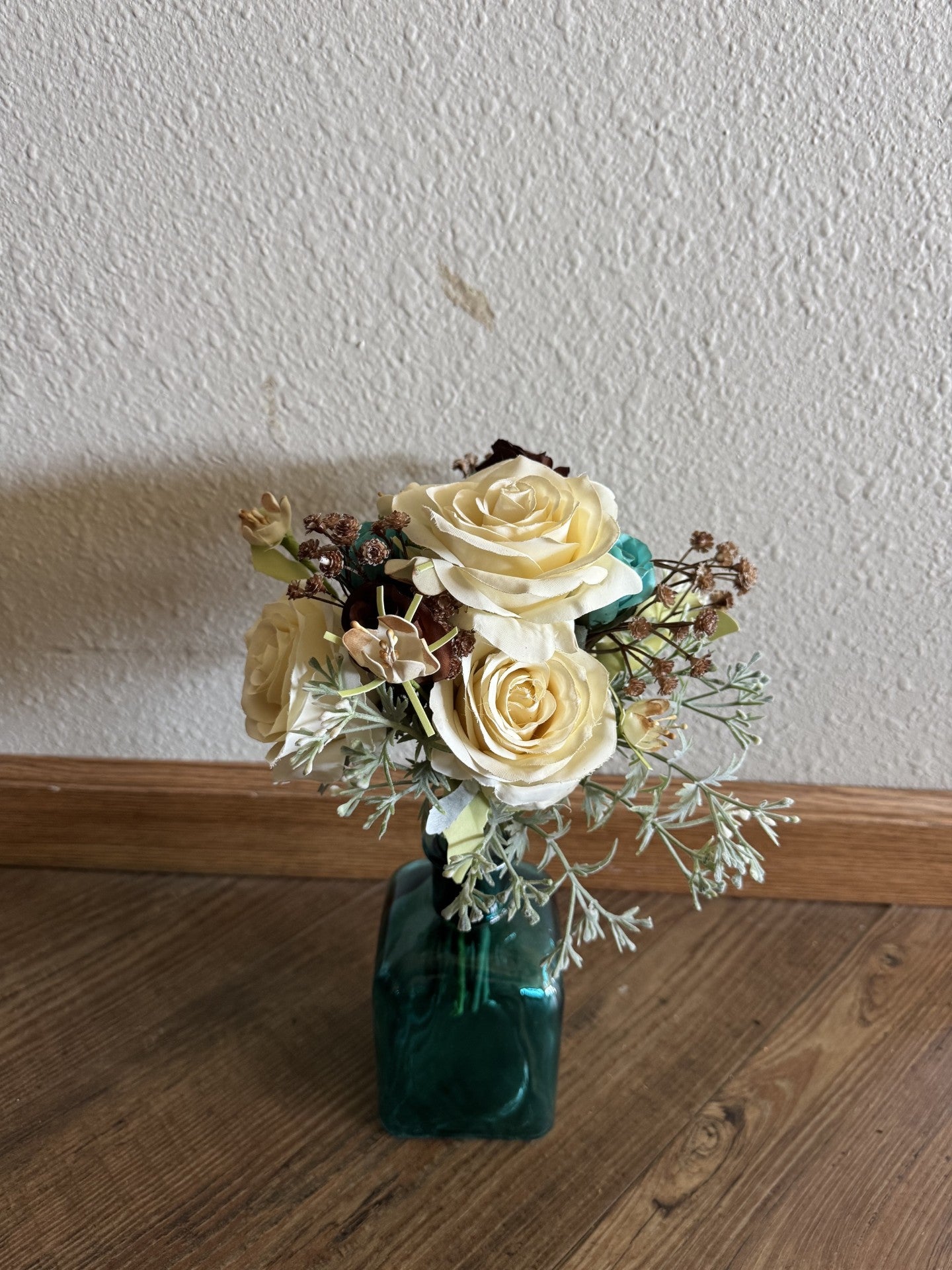Turquoise Floral Table Center Piece