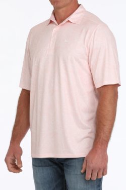 Men's Cinch Arenaflex Paisley Print Polo - Pink