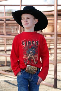 Boy's Cinch Steer Wrestling Tee