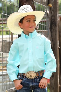 Boy's Cinch Solid Button-Down Western Shirt