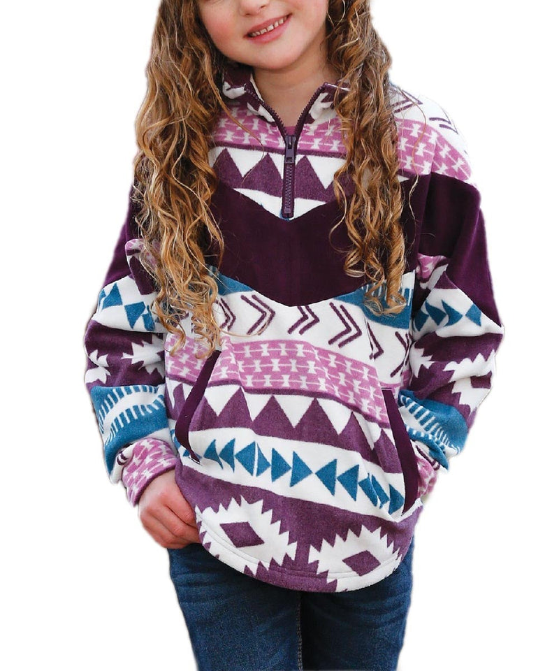 Girl's Cruel Girl Purple Aztec Fleece Pullover Jacket