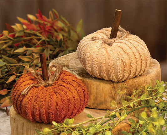 Mini Chenille Pumpkin - Set of 2