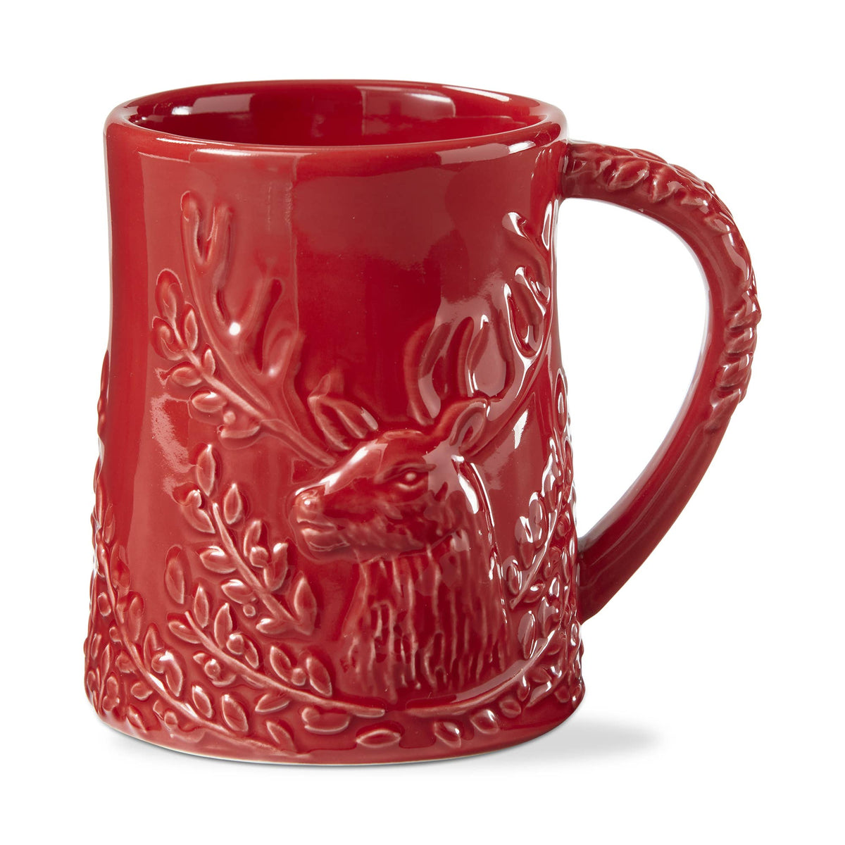 Holiday Stag Mug Red Earthenware Christmas