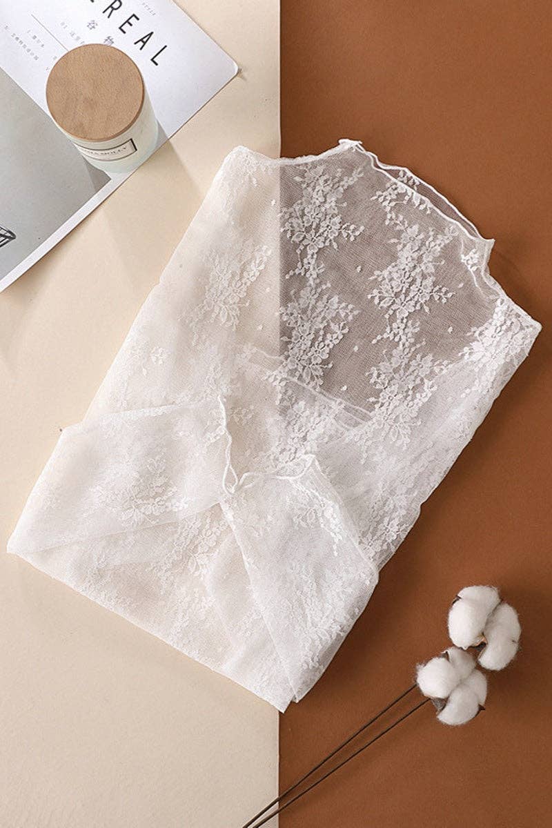 Women's Sheer Lace Top - White