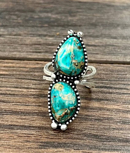 1.5" Western Gemstone Adjustable Ring