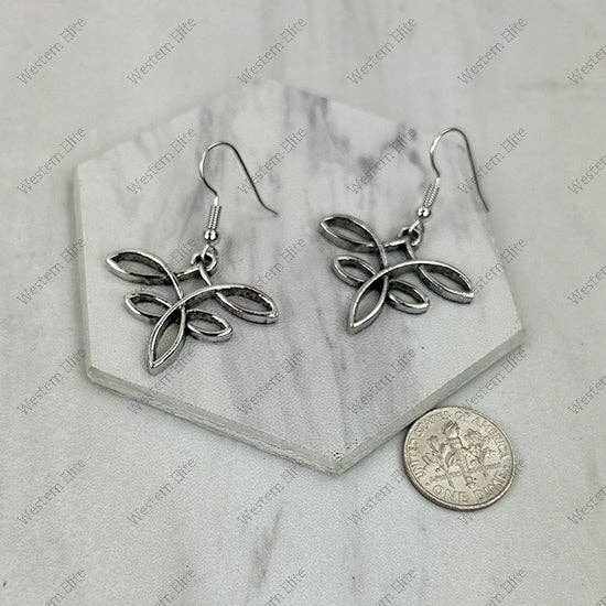 Golden Metal Dragonfly Earrings