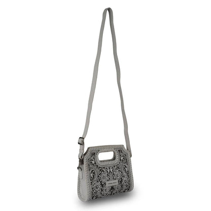 Hand Tooled Alma Medium Handbag - Ivory Dust