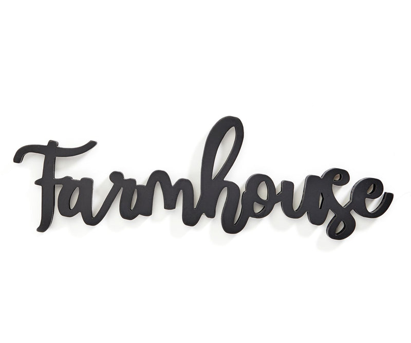 Black Farmhouse Cursive Design Wall Sign