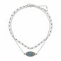 Turquoise Concho Layered Necklace - Silver