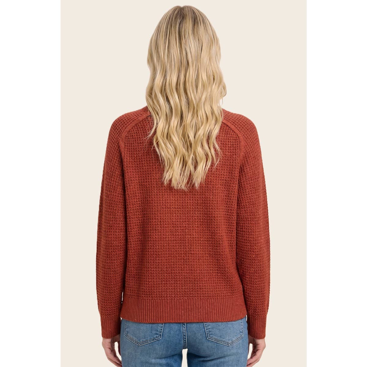 Women's Waffle Textured Sweater