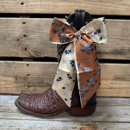 Brown and Tan Skinny Mini Wild Rag Scarf