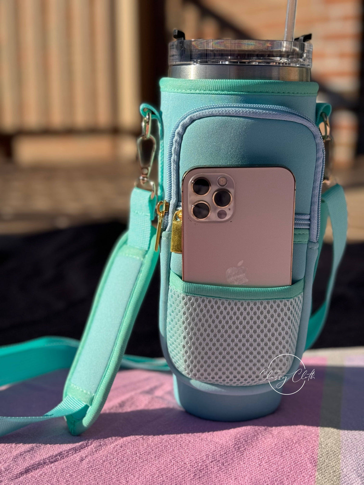 Neoprene Tumbler Sleeve - Aqua