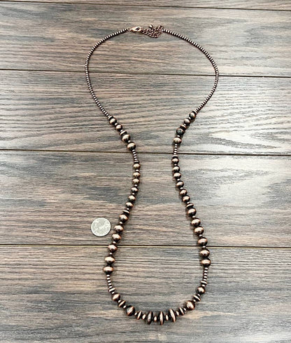40" Copper Western Bead Necklace