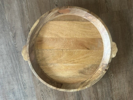 Round Wooded Serving Tray