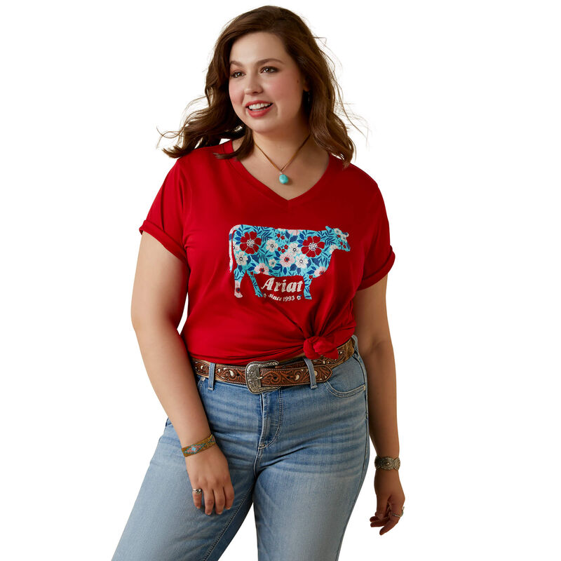 Women's Ariat Flower Cow T-Shirt
