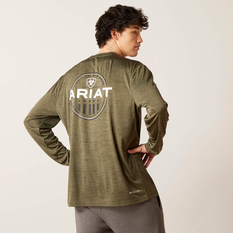 Men's Ariat CHARGER CAMO CORPS T-Shirt-OLIVE