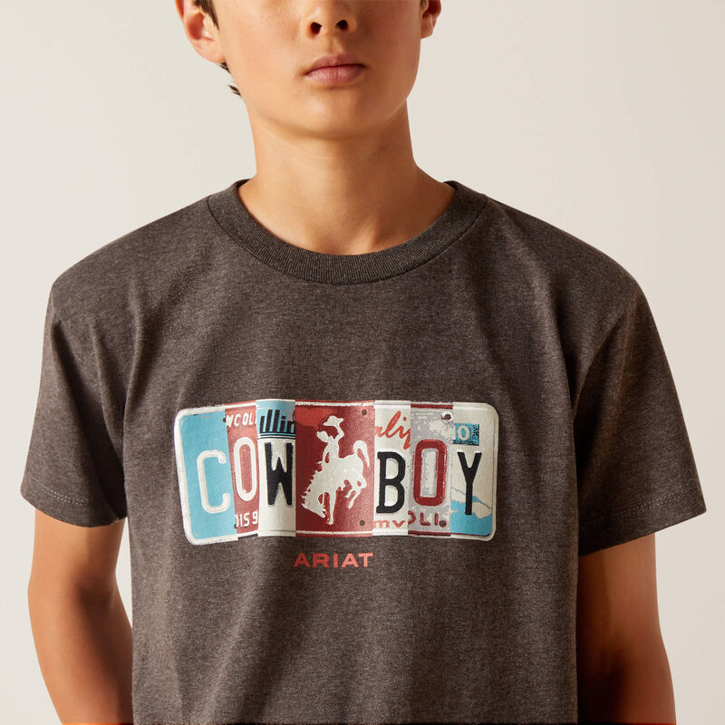 Boy's Ariat License Plate Cowboy T-Shirt