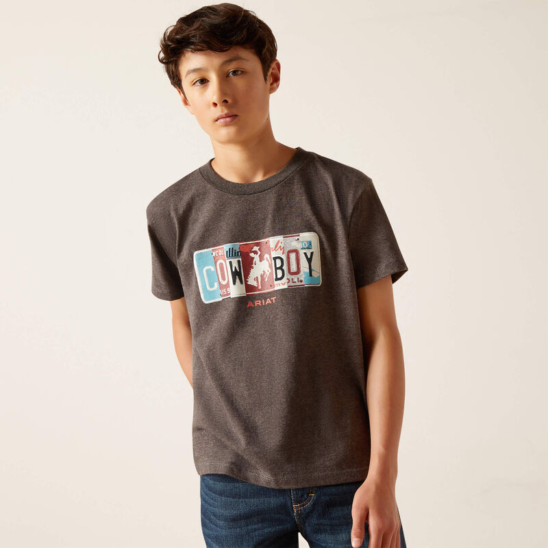 Boy's Ariat License Plate Cowboy T-Shirt