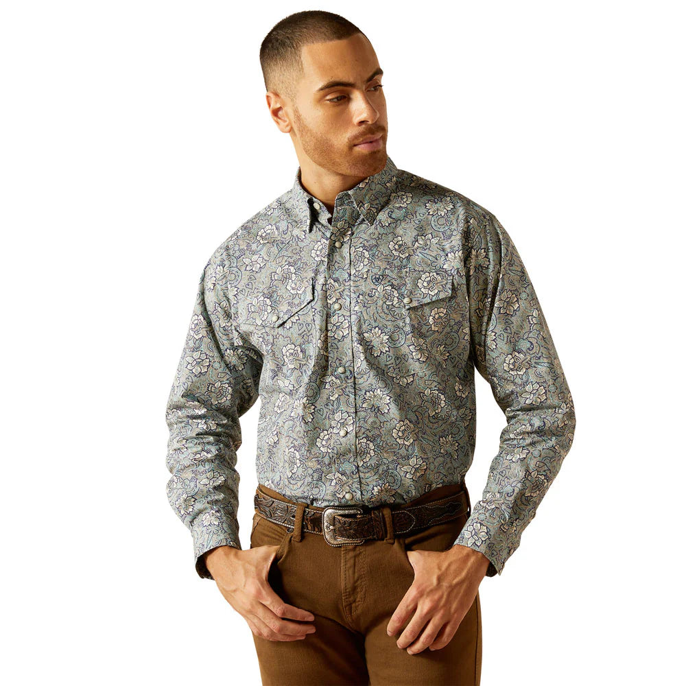 Men's Ariat Team Westlee Classic Fit Shirt-South West Khaki Print