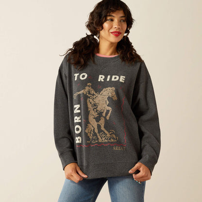 Women's Ariat Oversized Sweatshirt - Heather Charcoal