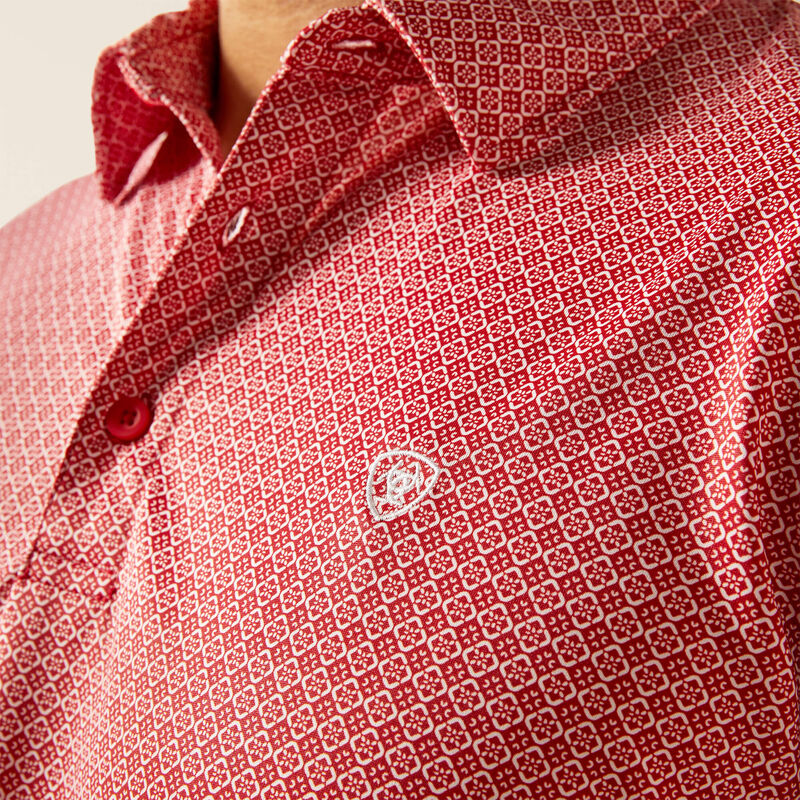Men's Ariat All Over Print Polo - Scooter Red
