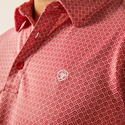 Men's Ariat All Over Print Polo - Scooter Red