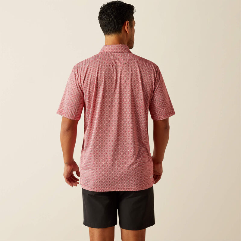 Men's Ariat All Over Print Polo - Scooter Red