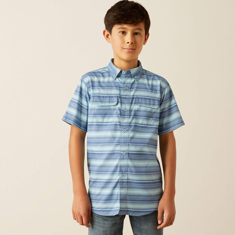 Boy's Ariat VentTEK Outbound Classic Fit Shirt - Blue Raven