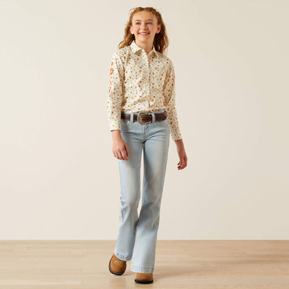 Girl's Ariat Team Kirby Shirt - Sienna Allover Print