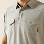Men's Ariat Retro Western Snap Polo - Light Grey Heather