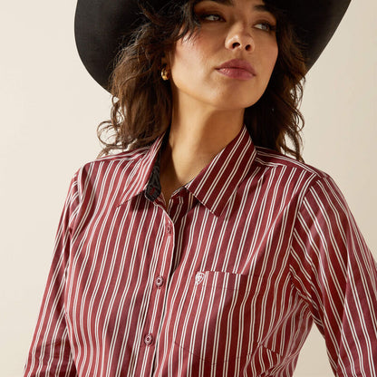 Women's Ariat Kirby Stretch Shirt - Cabernet Stripe