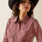 Women's Ariat Kirby Stretch Shirt - Cabernet Stripe