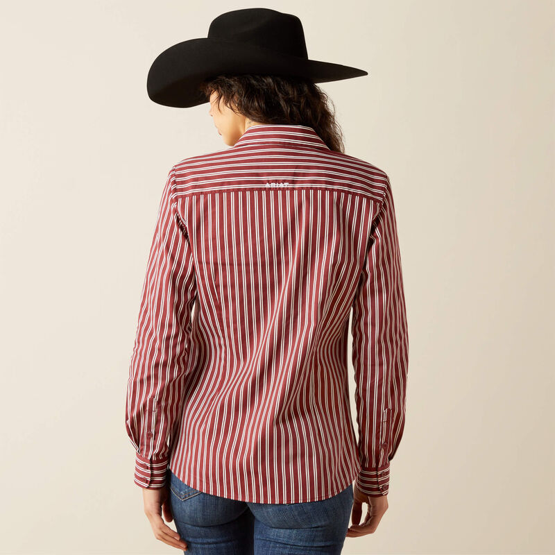Women's Ariat Kirby Stretch Shirt - Cabernet Stripe
