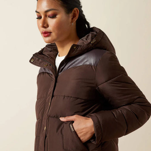 Women's Ariat Frontier Puffer Jacket - Mole Brown