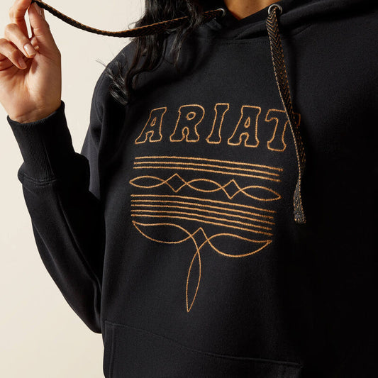 Women's Ariat Booted Logo Hoodie - Black