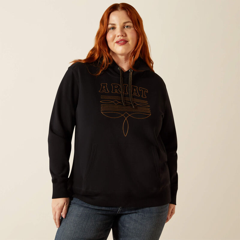 Women's Ariat Booted Logo Hoodie - Black