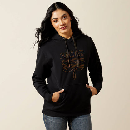 Women's Ariat Booted Logo Hoodie - Black