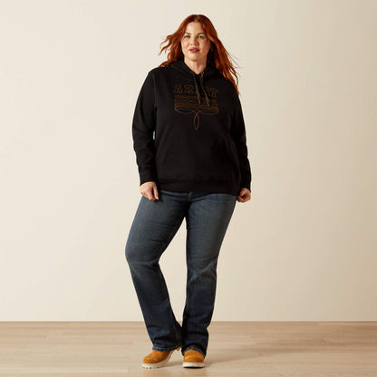 Women's Ariat Booted Logo Hoodie - Black