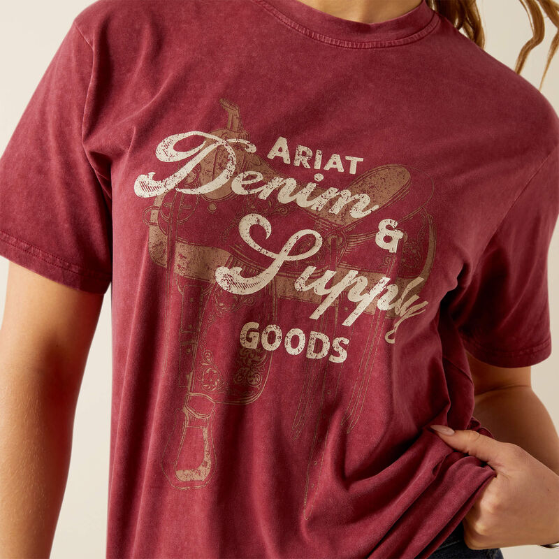 Women's Ariat Denim and Supply T-Shirt - Cabernet