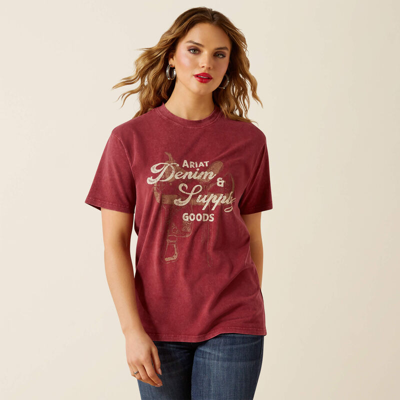 Women's Ariat Denim and Supply T-Shirt - Cabernet